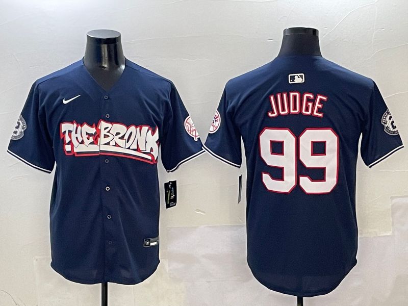 Men New York Yankees #99 Judge Drak Blue four generations Joint Name 2025 Nike MLB Jersey style 411->new york yankees->MLB Jersey